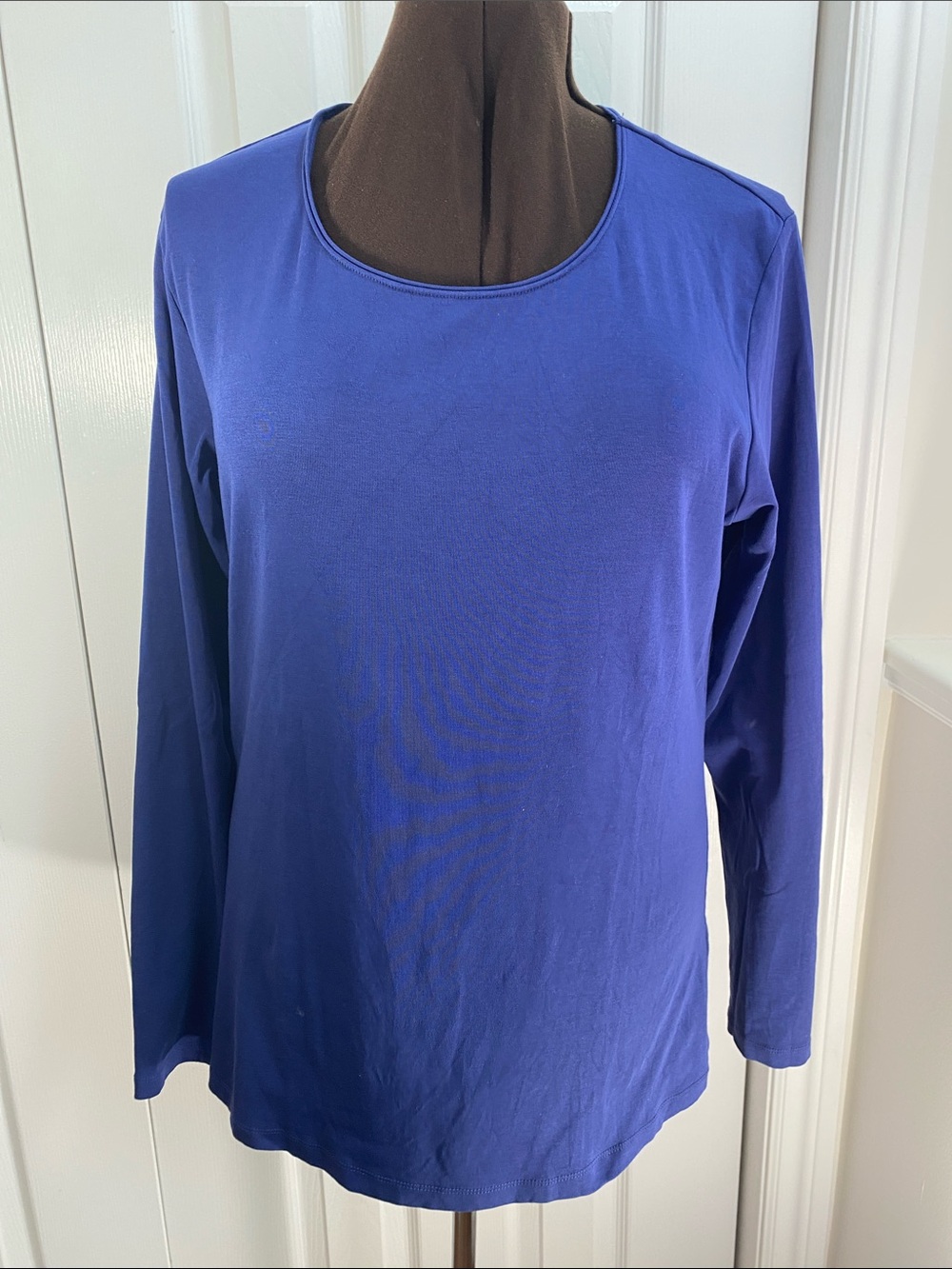 2 for $25 - Ellen Tracy Pima Cotton Blue Long Sleeve Basics Tee, XXL